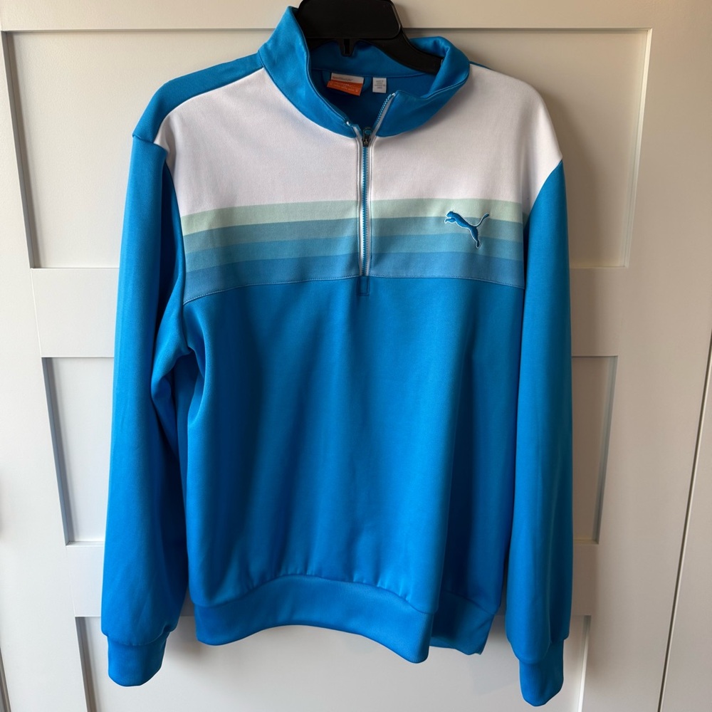 Puma Men's Blue Quarter-Zip Sweatshirt